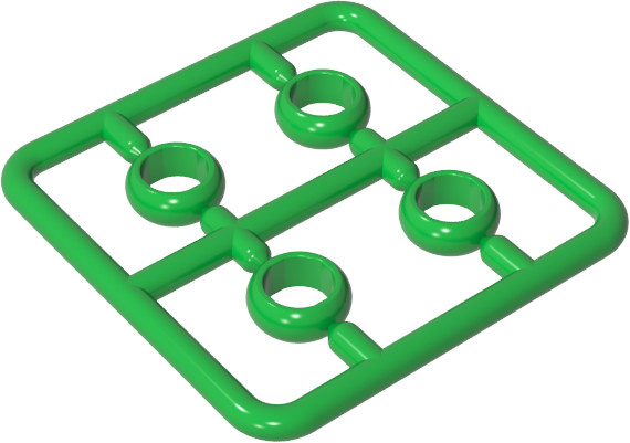Gobricks Ringsteine 1x1, Zubehör, 10-teiliges Set, Grün - Bild 1