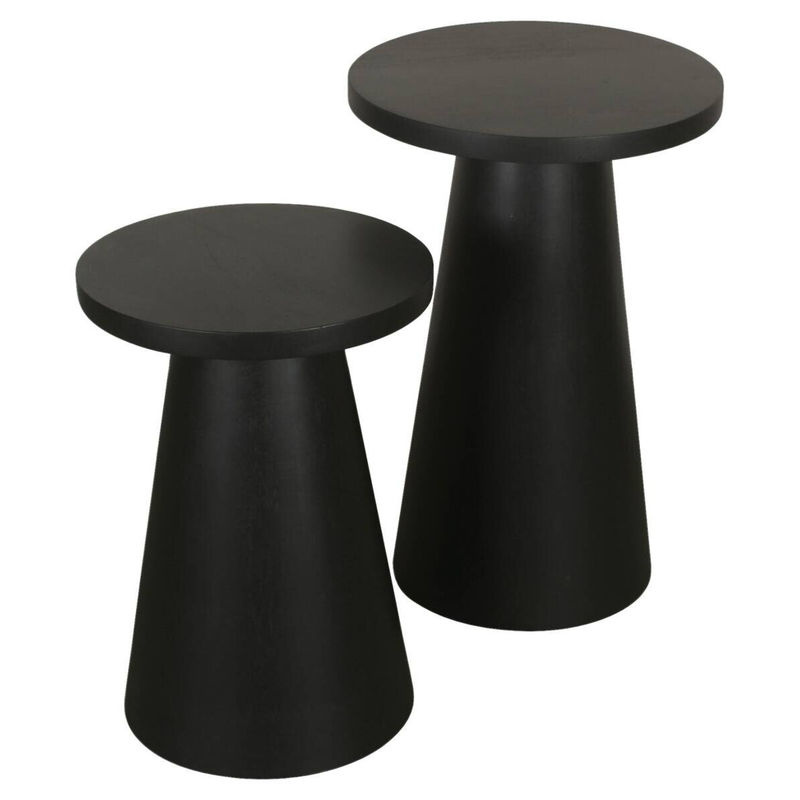 byLIVING Beistelltisch CONE 2er-Set aus Akazienholz, schwarz lackiert, H: 60 cm, B: 35 cm, T: 35 cm - Bild 3
