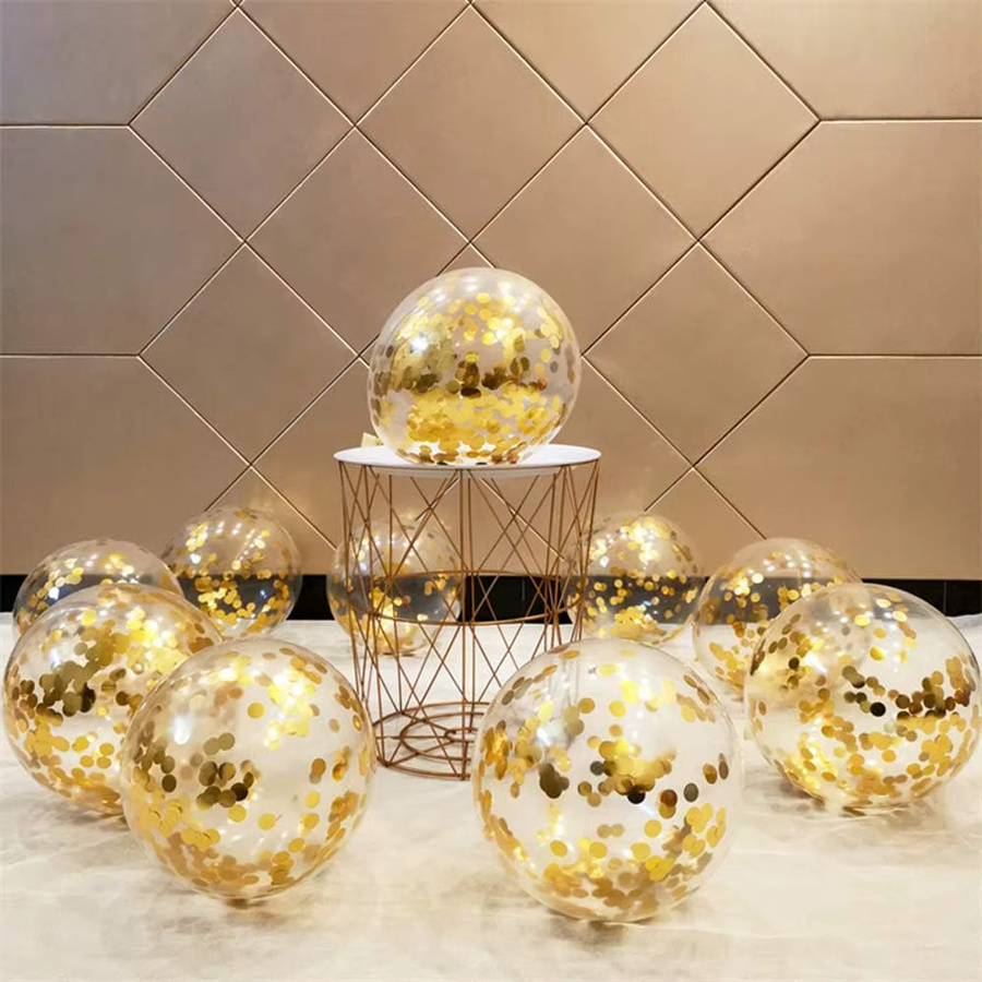 Surpsea Konfetti Latex Ballons 12 Zoll in Gold, Rot, Blau und Rose Gold für Hochzeitsdekoration - Bild 2