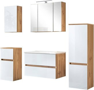 HELD MÖBEL Waschtisch-Set HELSINKI in Weiss, 8-teilig, modern und wandmontiert - Bild 1