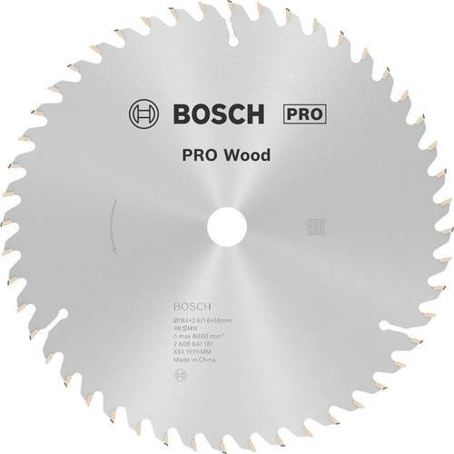 Bosch Optiline Wood Hartmetall Kreissägeblatt Silber, Durchmesser: 184 mm, Bohrung: 16 mm, Sägeblattstärke: 2,6 mm, 48 Zähne - Bild 1