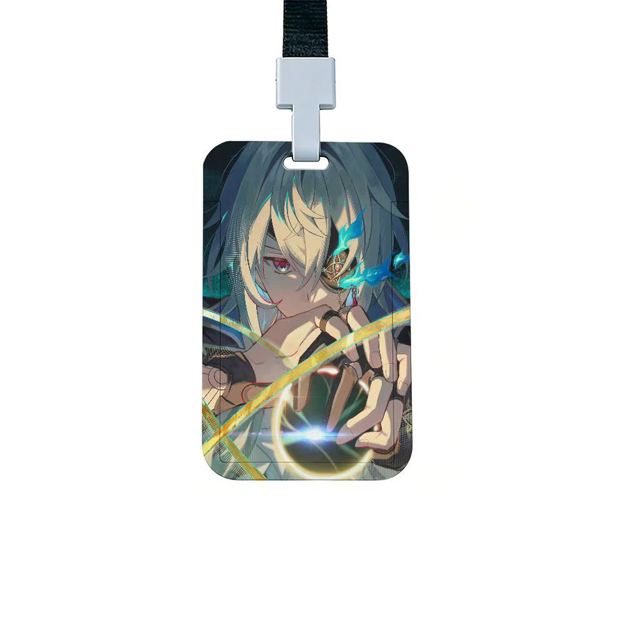 Honkai Star Rail Anaxa Kartenhalter mit Lanyard, bunter Mitarbeiterausweis-Hülle aus Kunststoff - Bild 5