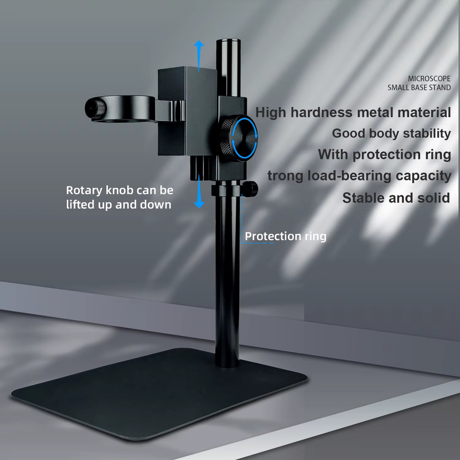 KUAIQU Digitales Mikroskop-Fokusstativ aus Aluminiumlegierung in Schwarz mit verstellbarer Halterung für 42mm Zoomobjektive und Kameras - Bild 2