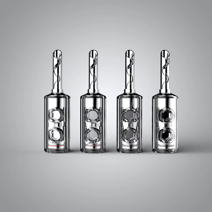 Audiocrast B551R Banana Stecker Rhodium und Gold beschichtet für HiFi Audio AMP CD-Player und Lautsprecher mit 5mm Anschluss - Bild 1