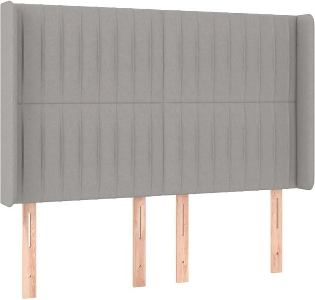 vidaXL Kopfteil mit Ohren in Hellgrau, gepolstertes Stoff-Kopfteil für das Schlafzimmer, Breite: 147 cm, Tiefe: 16 cm, Höhe: 118 cm - Bild 1