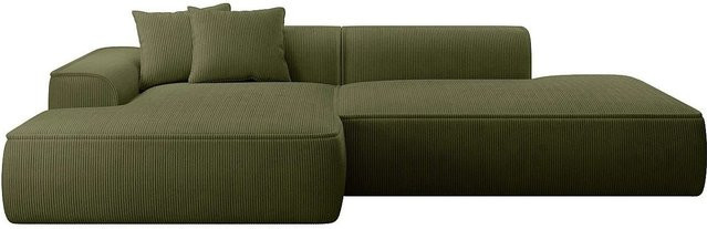 Erynel Ecksofa in Khaki ohne Schlaffunktion mit Cordbezug Breite: 305 cm - Bild 1