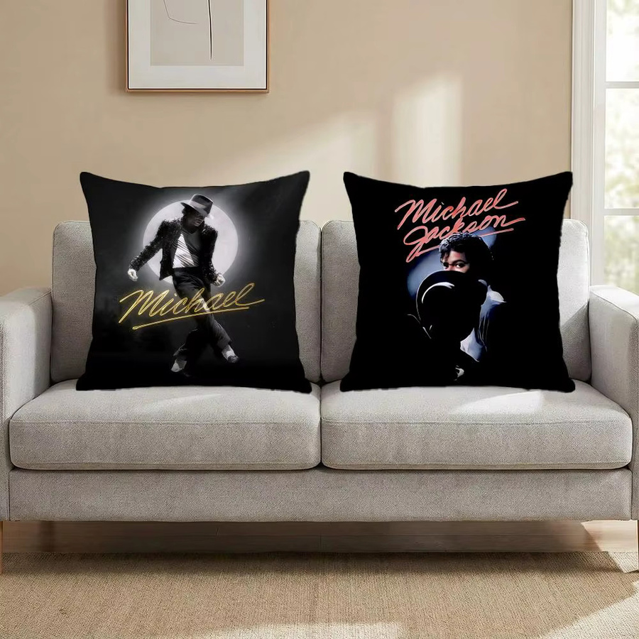 Singer Michael Jackson Kissenbezug-Set, 4-teilig, Weiß, B/T/H: 50 x 50 cm, 45 x 45 cm, 40 x 40 cm - Bild 3