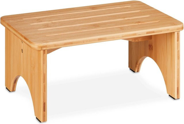 Relaxdays Fußbank aus Bambus Natur Rutschfest B: 39 cm, T: 25 cm, H: 17,5 cm - Bild 1