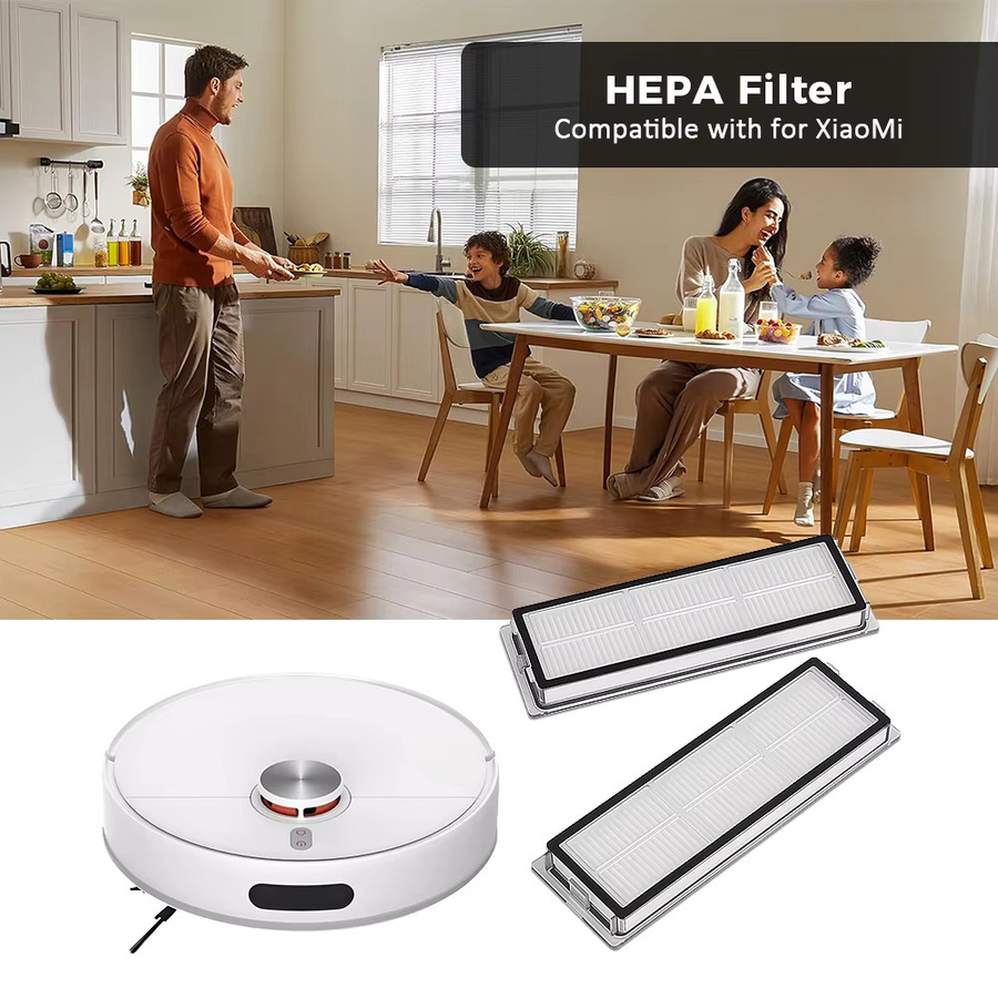 WINDNINJA Ersatzteil-Set für Xiaomi Roboterstaubsauger S40 OV81 mit Rollbürste, Seitenbürste, Wischtüchern, HEPA-Filtern und Staubbeuteln - Bild 2