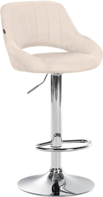 CLP Barhocker Milet höhenverstellbar mit Lehne, gepolsterter Barstuhl mit Stoffbezug in Beige, drehbarer Tresenstuhl mit Metallgestell - Bild 1