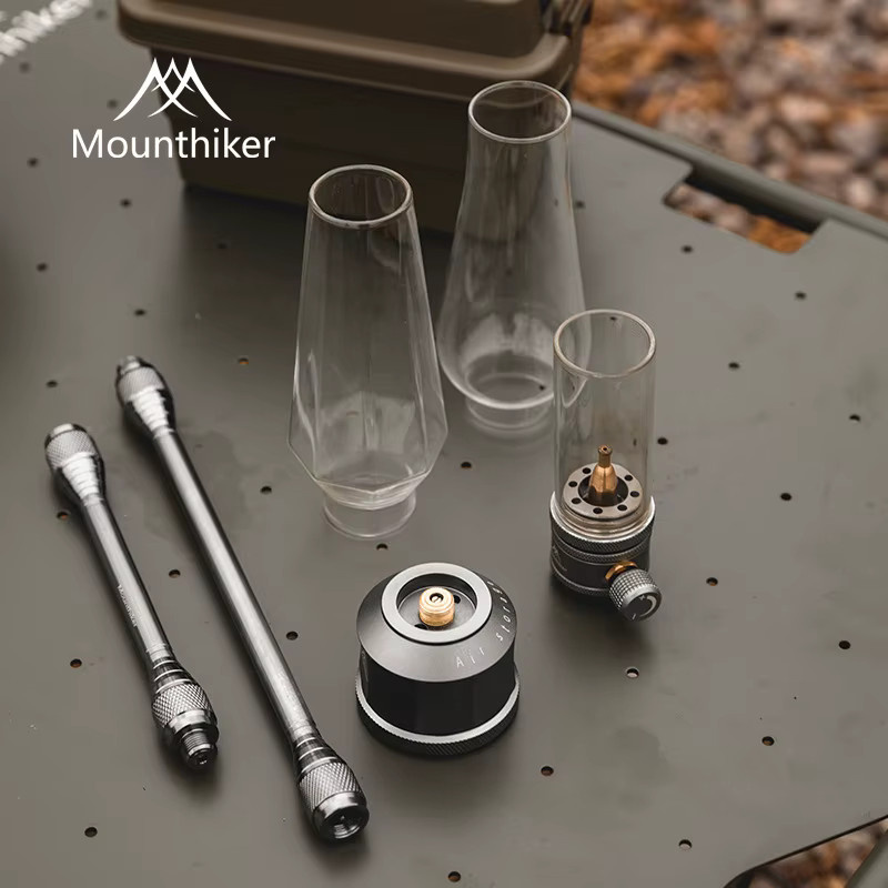 MOUNTAINHIKER Outdoor-Camping-Gasflaschenlampe im Vintage-Design mit warmweißem Licht und Dimmer, transparent - Bild 1
