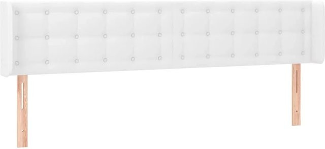 vidaXL LED Kopfteil Weiß aus Kunstleder mit USB-Ladeanschluss, B: 163 cm, T: 16 cm, H: 78-88 cm - Bild 1