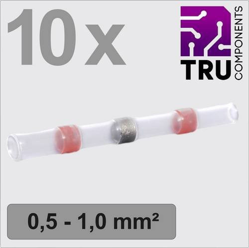 TRU COMPONENTS TC-13448512 Stoßverbinder mit Schrumpfschlauch, 0.5mm² bis 1.0mm², vollisoliert, Rot, 10 Stück - Bild 1