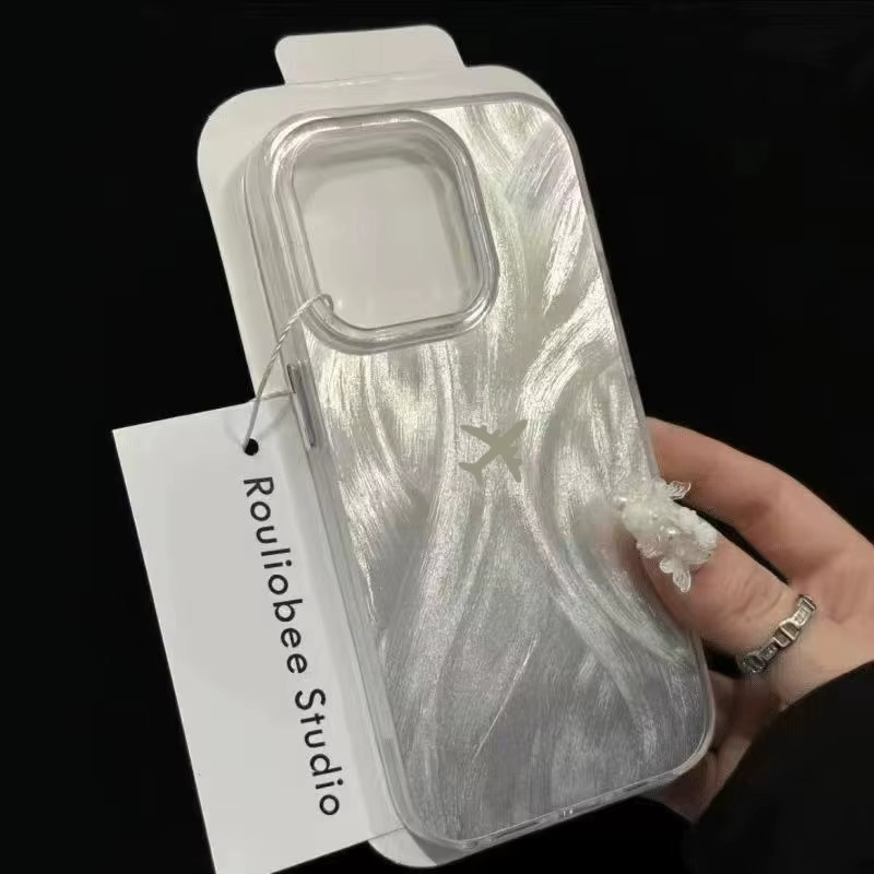 Minimalistische iPhone Hülle mit Flugzeugdesign als IMD-Abdeckung für iPhone 17 bis iPhone 7 und Plus Modelle - Bild 3