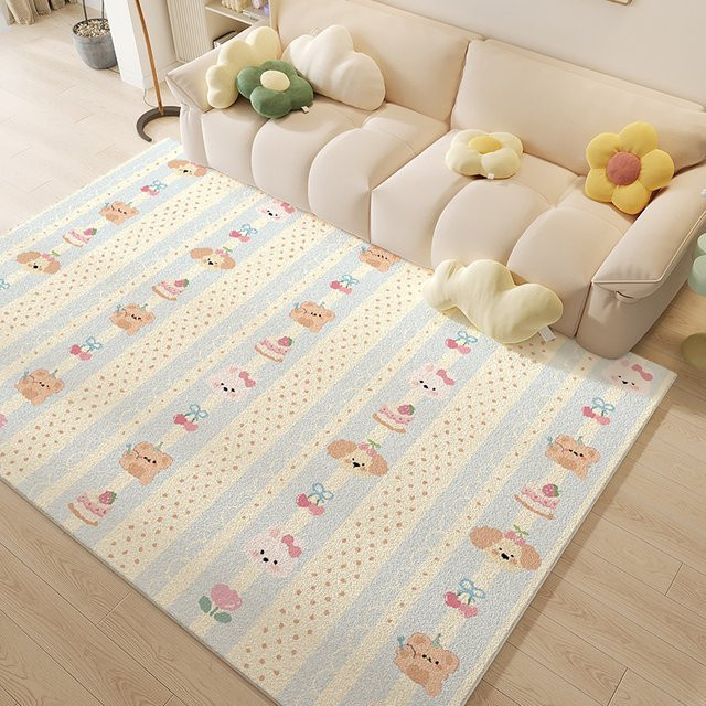 VIKAMA Teppich mit Cartoon-Mädchen Design, rechteckig, mehrfarbig, rutschfest und pflegeleicht für Wohnzimmer und Schlafzimmer, B: 150 cm, T: 100 cm - Bild 1