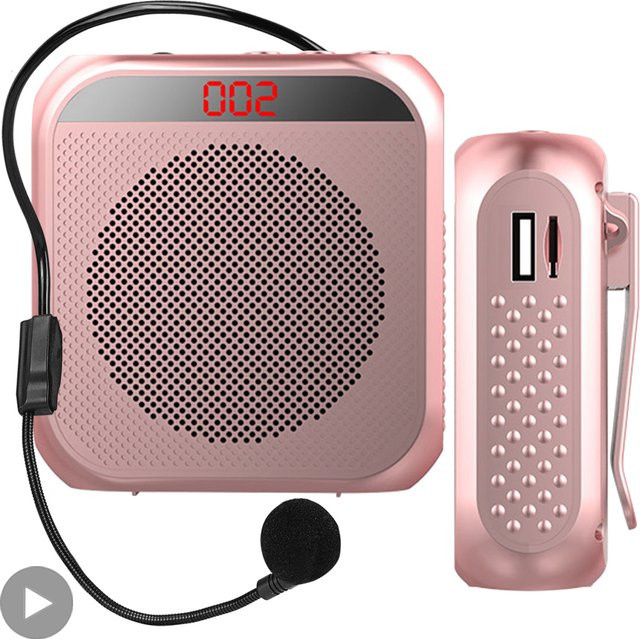 AyeBeau Megafon mit USB-Sprachmikrofon und Lautem Ton als Bullhorn-Audioverstärker-System für Lehrer, Reden und Vorträge in Weiß oder Pink - Bild 1