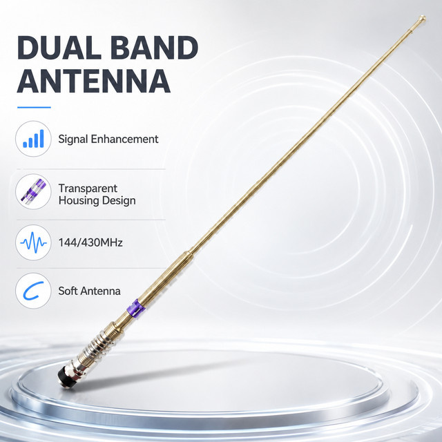 Dual-Band VHF UHF Walkie-Talkie Antenne mit SMA-Buchse für Handfunkgeräte, 144/430MHz, 3,5dBi, Länge: 40 cm - Bild 1