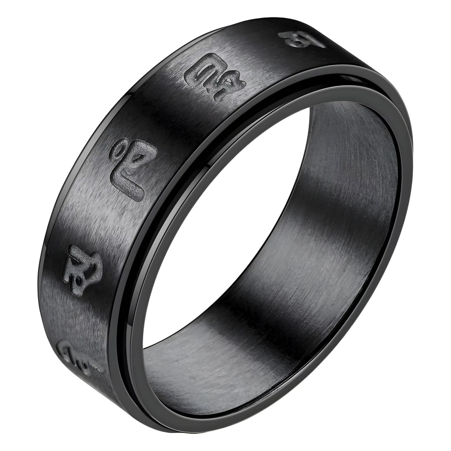 MAGIC ZONE Fidget Spinner Ring, Edelstahl, Schwarz, Herren - Bild 5