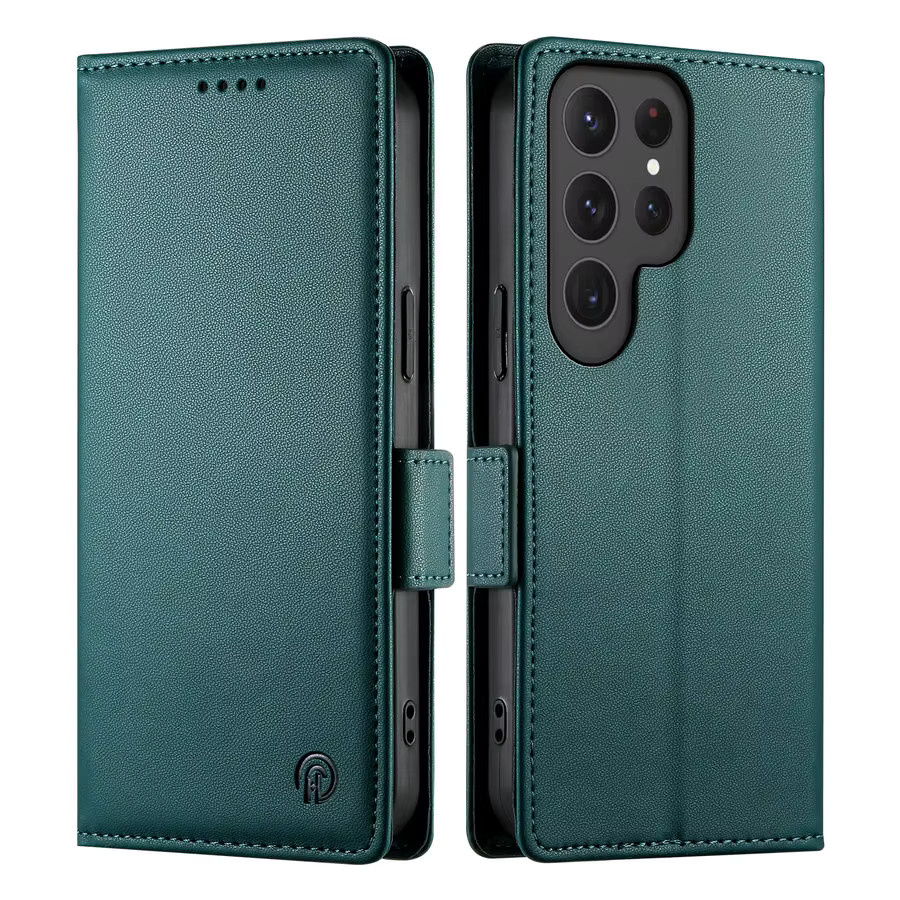 Luxus Flip Ledertasche für Samsung Galaxy S26 Ultra S25 S24 S23 S22 S21 Plus FE Green Wallet Card Cover - Bild 3