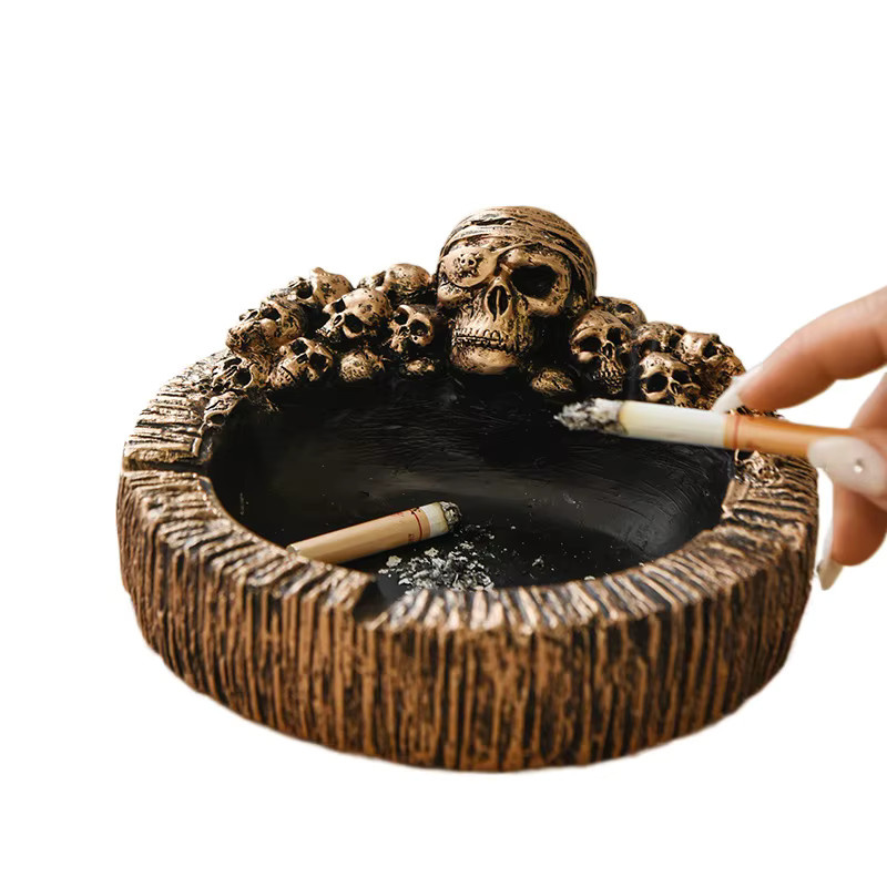 Dekorativer Totenkopf-Aschenbecher aus Keramik im Vintage-Design für dein Zuhause oder Büro - Bild 4