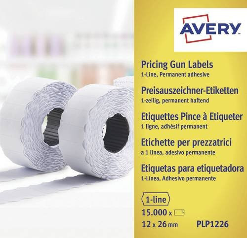 Avery Zweckform PLP1226 Auszeichnungsetiketten weiß, B/H: 26 x 1,2 mm - Bild 1