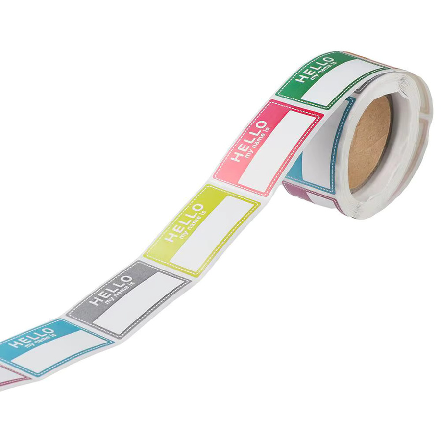 200 Stück Namensschild Aufkleber Hallo mein Name ist in 8 Farben, selbstklebende Papier-Namensschilder für Party, Büro und Zuhause, Multicolor und Weiß - Bild 2