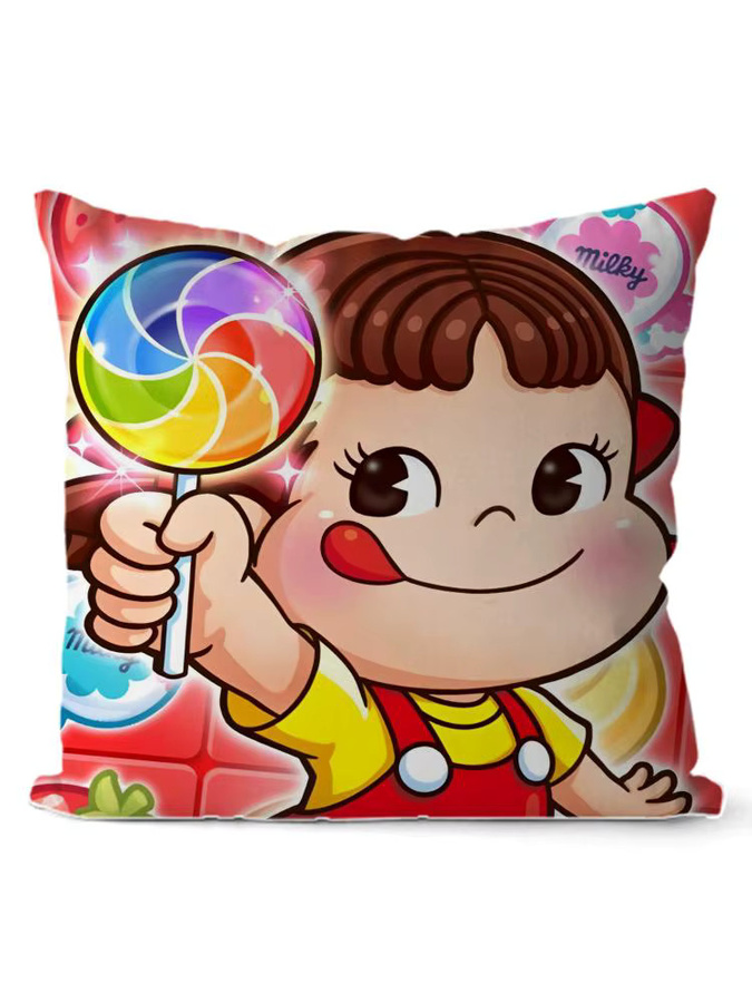 Fujiya M-milky Peko Kissenbezug aus weichem Kurzplüsch in Weiß und Multicolour, quadratisch, B/T/H: 30 x 30 x 30 cm - Bild 5