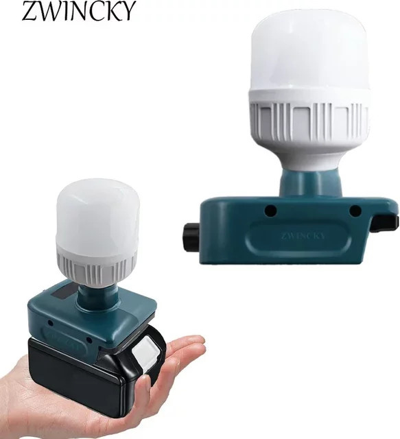 ZWINCKY LED-Arbeitsleuchte 12 W mit 1500 lm und 6500 K für Makita 18 V Akku, kabelloses LED-Flutlicht für die Baustelle - Bild 1