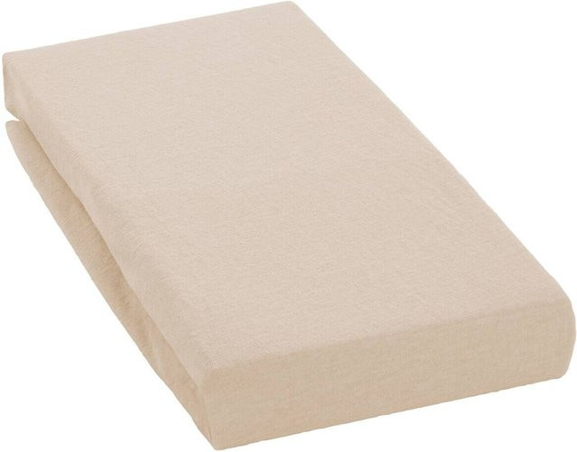 Spannbetttuch Jersey Sensation Beige aus Baumwolle, bügelfrei und atmungsaktiv, Oeko-Tex Standard 100 - Bild 1