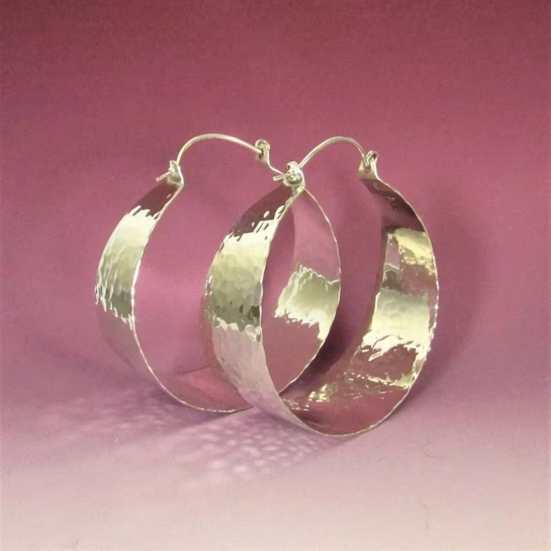 Creolen, silberfarben, Metallgeometrie, Damen - Bild 3