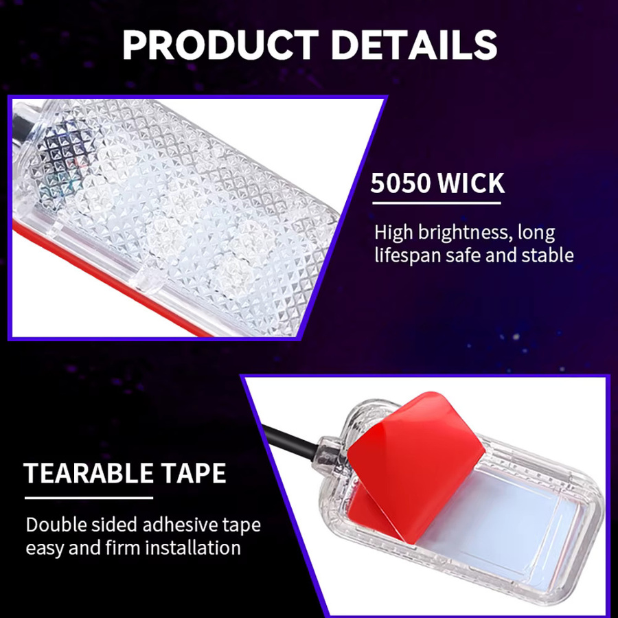 WUMFIRE LED Auto Innenbeleuchtung RGB Neon Fußlicht mit USB-Anschluss für Fahrzeug-Atmosphärebeleuchtung in Transparent - Bild 4