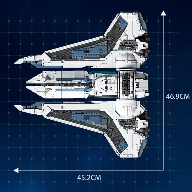 Barweer Kom'rk-Klasse Kampfjet Sternenjäger MOC Baukasten, 2948-teiliges Weltraum-Raumschiffmodell in Grau für Erwachsene - Bild 6
