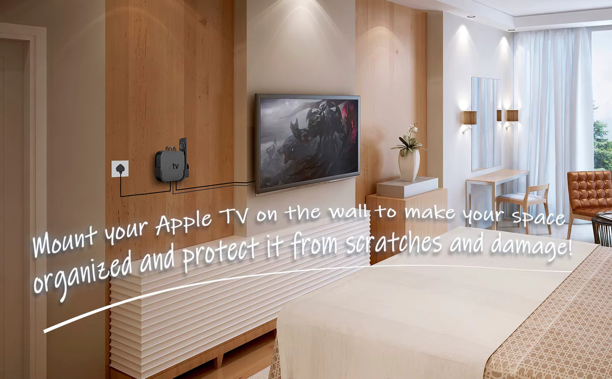 Wandhalterung für Apple TV 4K 2. bis 7. Generation in Schwarz oder Weiß - Bild 5