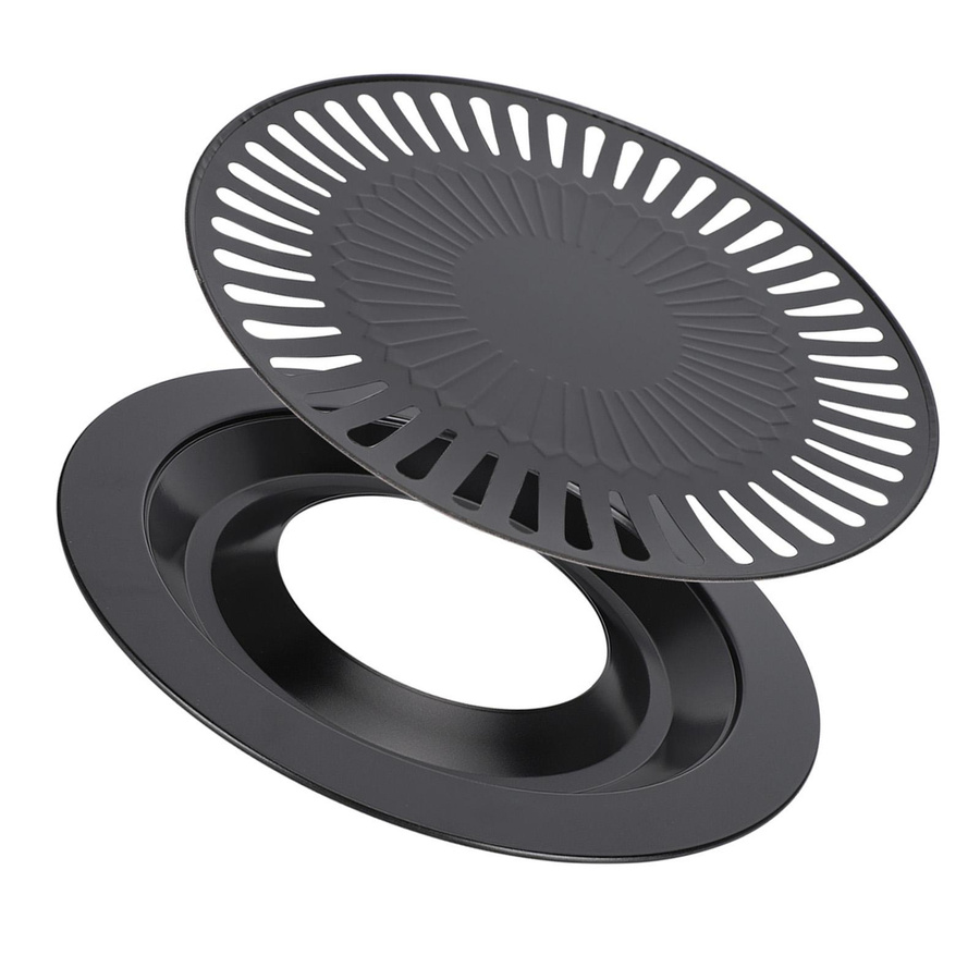 Runde Antihaft Barbecue Pan von mfySpace aus Eisen in Schwarz für rauchfreies Grillen - Bild 4
