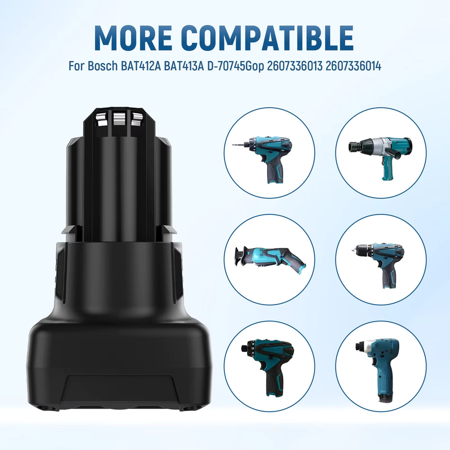 Bosch BAT420 Li-Ion Akku 12V 6000mAh in Schwarz für Power Tools Ersatzbatterie - Bild 5