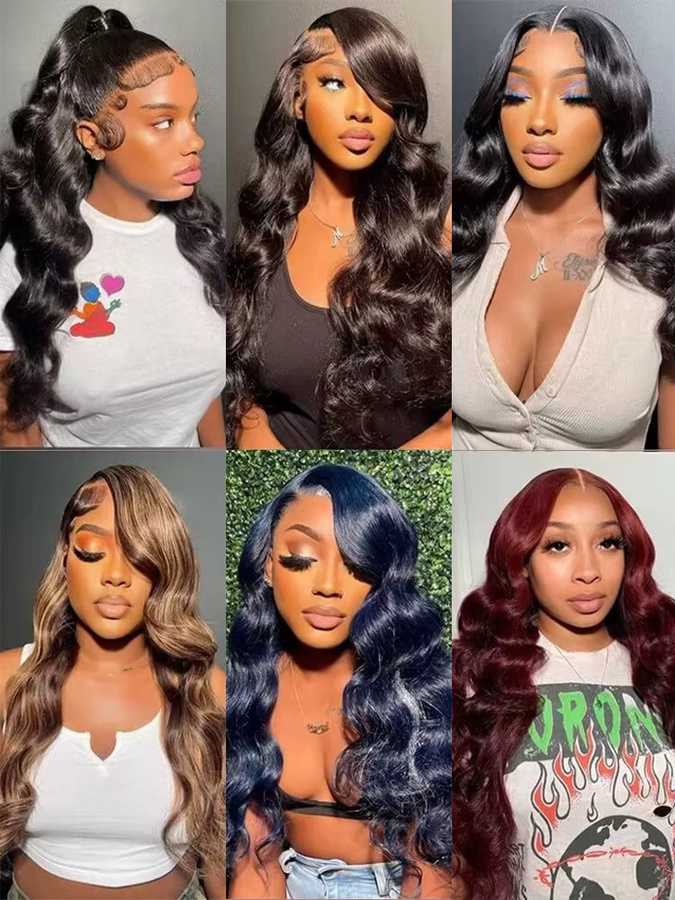 HJ WEAVE BEAUTY Body Wave Lace Front Perücke, 100% Echthaar, Damen - Bild 7