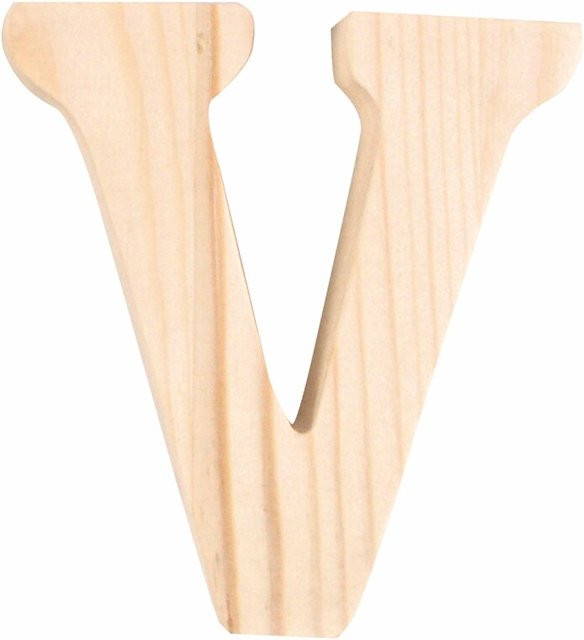 Rico Design Holz-Buchstabe V in Braun, Höhe: 8 cm - Bild 1