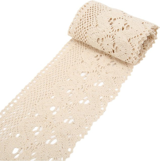 GoolRC Spitzenband aus Baumwolle in Beige, 10 Yards dekoratives Accessoire für DIY-Projekte und Kleiderdekoration - Bild 1