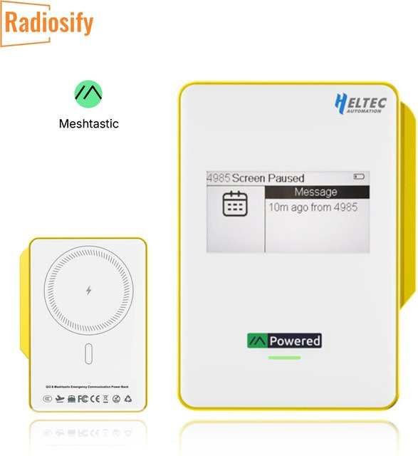 Heltec MeshPocket Meshtastic Node Magnetische Qi2 Powerbank mit E-Ink Display in Grau (10000mAh) - Bild 1