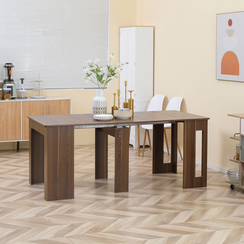HOMCOM Esstisch ausziehbarer Klapptisch in Braun für Küche und Esszimmer mit modernem Design B/T/H: 180 x 85 x 75 cm - Bild 2