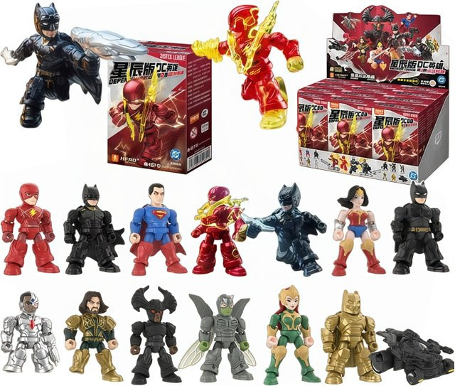 BLOKEES DC Justice League Superhelden Blind Box Trinity Anime Actionfiguren, Mini-Montagemodell - Bild 1