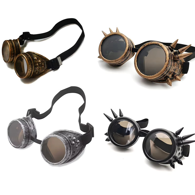 JINHF Sonnenbrille Retro Steampunk, Vollrand, Rund, Metall - Bild 4