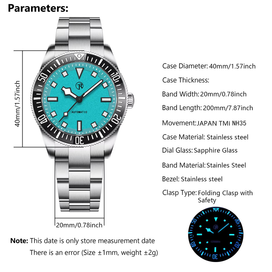 ROLLSTIMI Automatik-Taucheruhr, Edelstahl, Saphirglas, Herren - Bild 6
