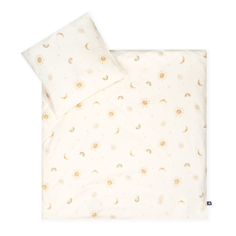 Zöllner Jersey Bettwäsche Happy Sun aus Baumwolle, Farbe: Weiß, B/T: 80 x 80 cm - Bild 1