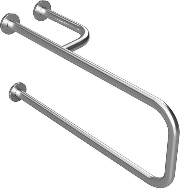 Brillantbad BELP Stützgriff Rechts Edelstahl gebürstet Silber B/T/H: 23,5 x 38,0 x 77,6 cm mit 120 kg Traglast für Bad und WC - Bild 1