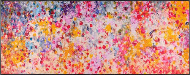 wash+dry by Kleen-Tex Fußmatte mit floralem Blütenmuster in Multicolour und Pink, rutschhemmend, rechteckig - Bild 1