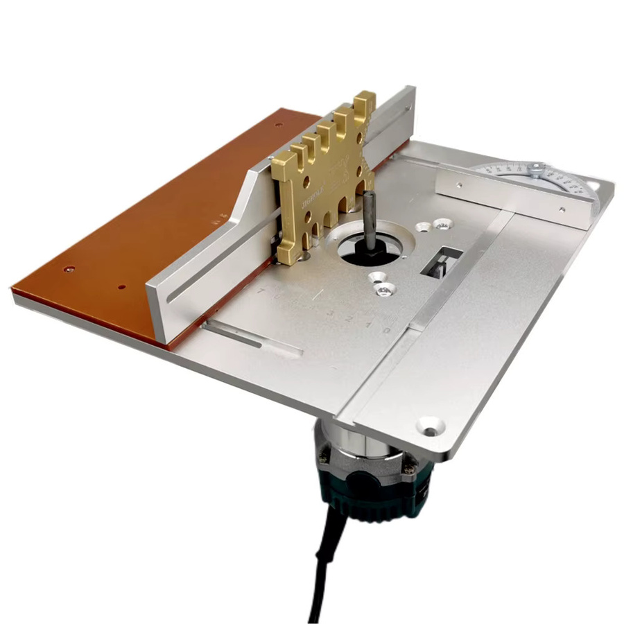 GDART Aluminium Router Tisch Einsatz Platte in Silber mit Gehrung Guide für Holzbearbeitung und Kreissäge - Bild 2