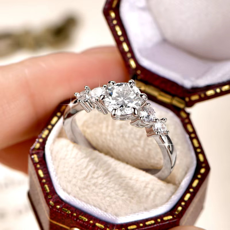 IOGOU Verlobungsring, 14K Gold Filled, Moissanit-Diamant, Damen - Bild 2