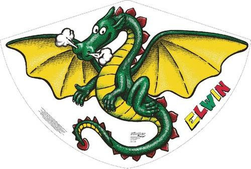 Einleiner Drachen Elwin bunt für Kinder ab 4 Jahren mit einer Spannweite von 92 cm - Bild 1