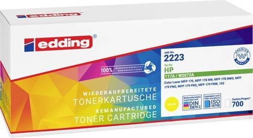 Edding Toner Kompatibel mit HP 117A Gelb für HP Color Laser 150 Serie und MFP 178 Serie - Bild 1